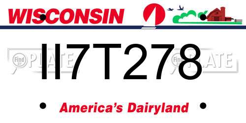 II7T278 Wisconsin License Plate