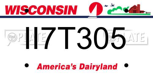 II7T305 Wisconsin License Plate