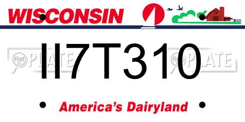 II7T310 Wisconsin License Plate