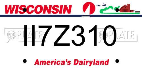 II7Z310 Wisconsin License Plate