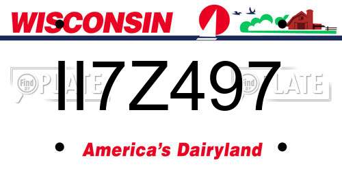 II7Z497 Wisconsin License Plate