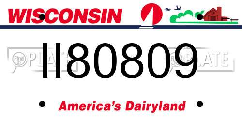 II80809 Wisconsin License Plate