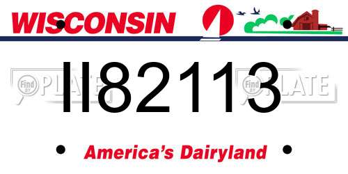 II82113 Wisconsin License Plate