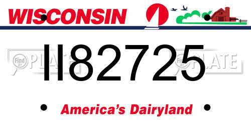II82725 Wisconsin License Plate