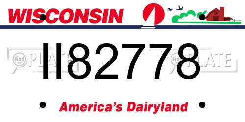II82778 Wisconsin License Plate