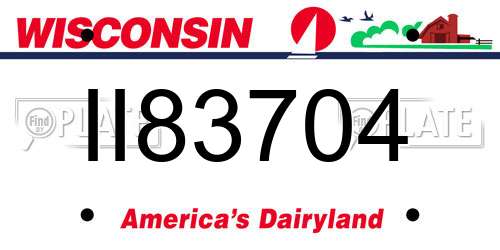 II83704 Wisconsin License Plate