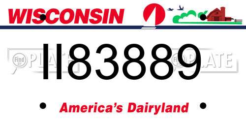 II83889 Wisconsin License Plate