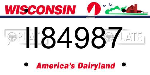 II84987 Wisconsin License Plate