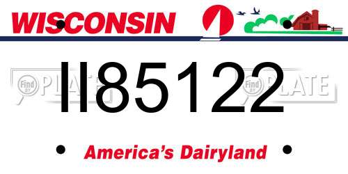 II85122 Wisconsin License Plate
