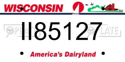 II85127 Wisconsin License Plate