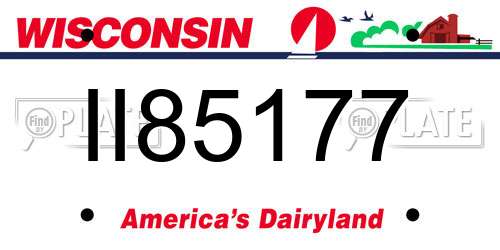 II85177 Wisconsin License Plate