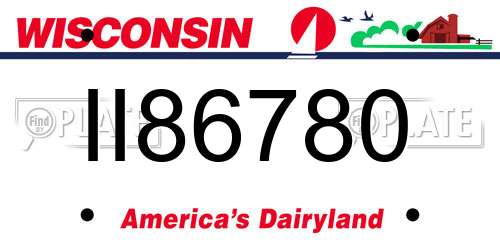 II86780 Wisconsin License Plate