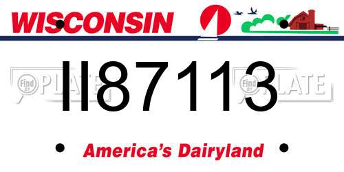 II87113 Wisconsin License Plate