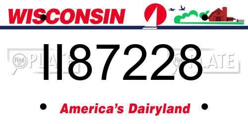 II87228 Wisconsin License Plate