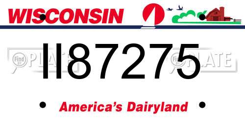 II87275 Wisconsin License Plate