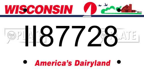 II87728 Wisconsin License Plate