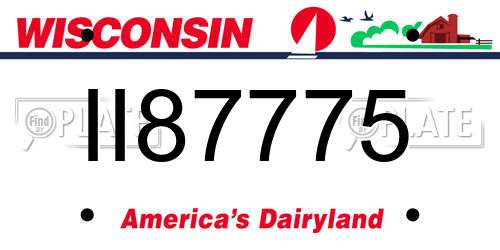 II87775 Wisconsin License Plate