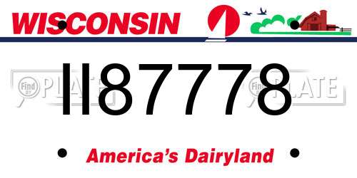 II87778 Wisconsin License Plate