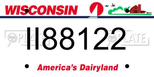 II88122 Wisconsin License Plate