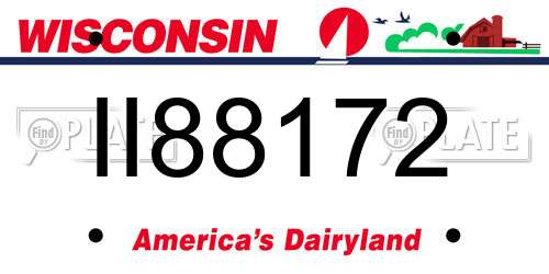 II88172 Wisconsin License Plate