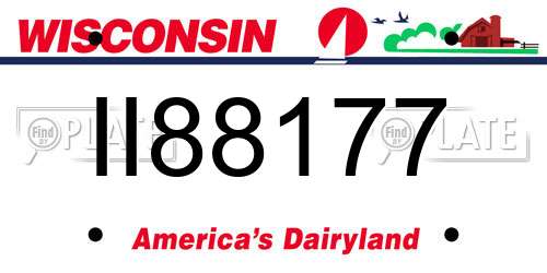 II88177 Wisconsin License Plate