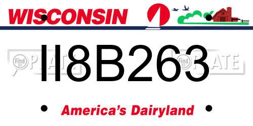 II8B263 Wisconsin License Plate