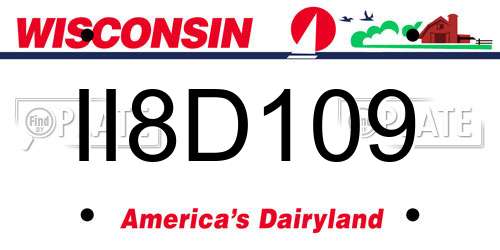 II8D109 Wisconsin License Plate
