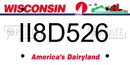 II8D526 Wisconsin License Plate