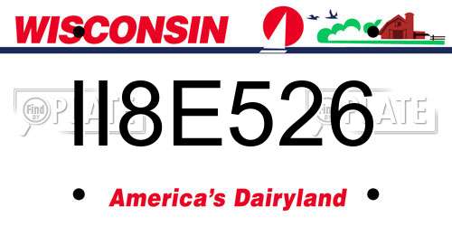 II8E526 Wisconsin License Plate