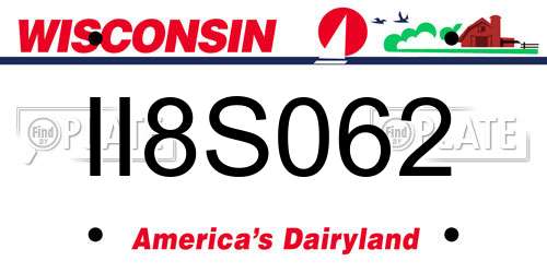 II8S062 Wisconsin License Plate