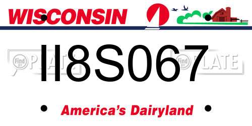 II8S067 Wisconsin License Plate