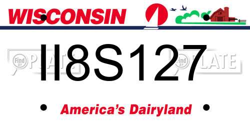 II8S127 Wisconsin License Plate