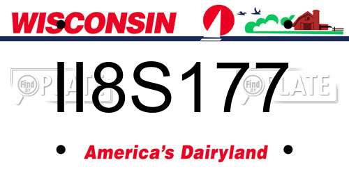 II8S177 Wisconsin License Plate