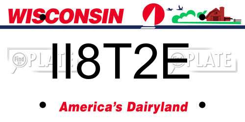 II8T2E Wisconsin License Plate