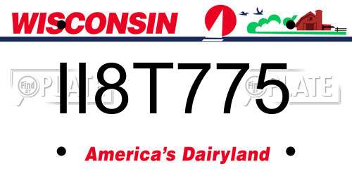 II8T775 Wisconsin License Plate