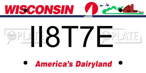 II8T7E Wisconsin License Plate