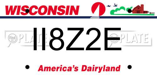 II8Z2E Wisconsin License Plate