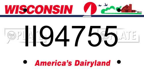 II94755 Wisconsin License Plate