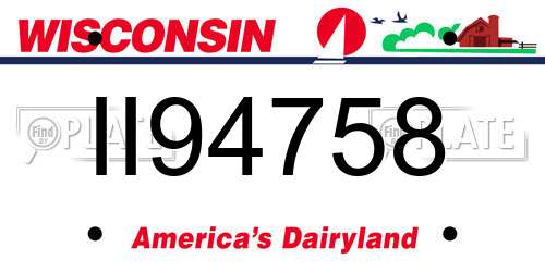 II94758 Wisconsin License Plate