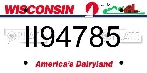 II94785 Wisconsin License Plate