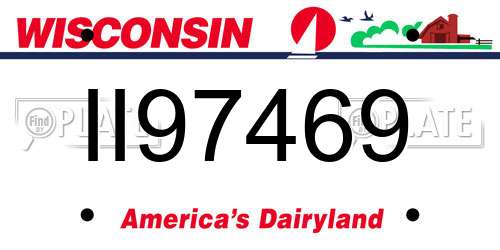 II97469 Wisconsin License Plate