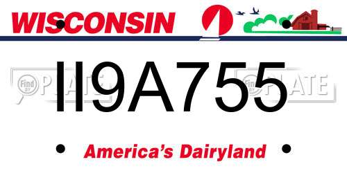 II9A755 Wisconsin License Plate