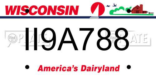 II9A788 Wisconsin License Plate
