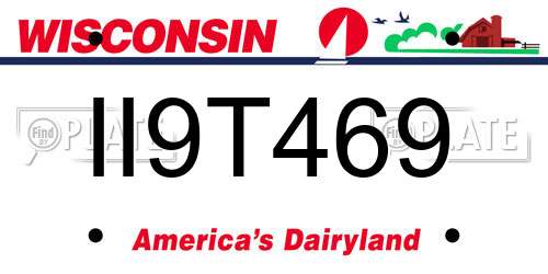 II9T469 Wisconsin License Plate
