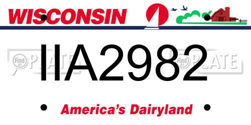 IIA2982 Wisconsin License Plate