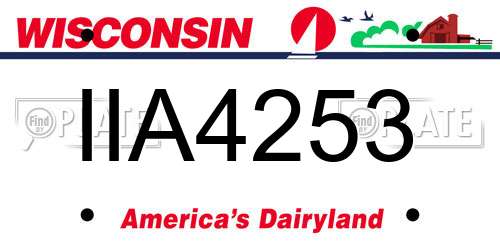 IIA4253 Wisconsin License Plate
