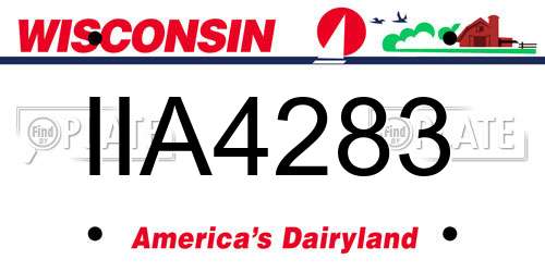 IIA4283 Wisconsin License Plate