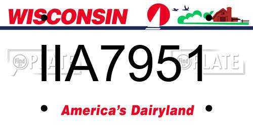 IIA7951 Wisconsin License Plate