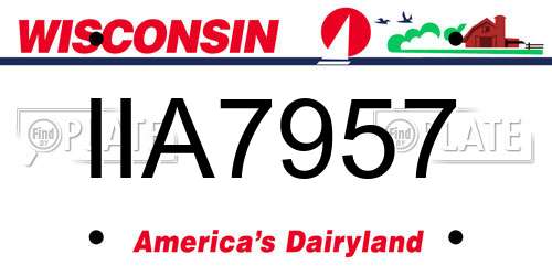 IIA7957 Wisconsin License Plate