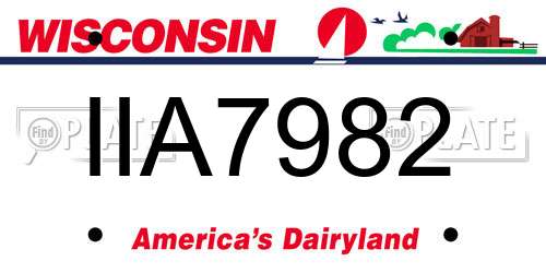 IIA7982 Wisconsin License Plate